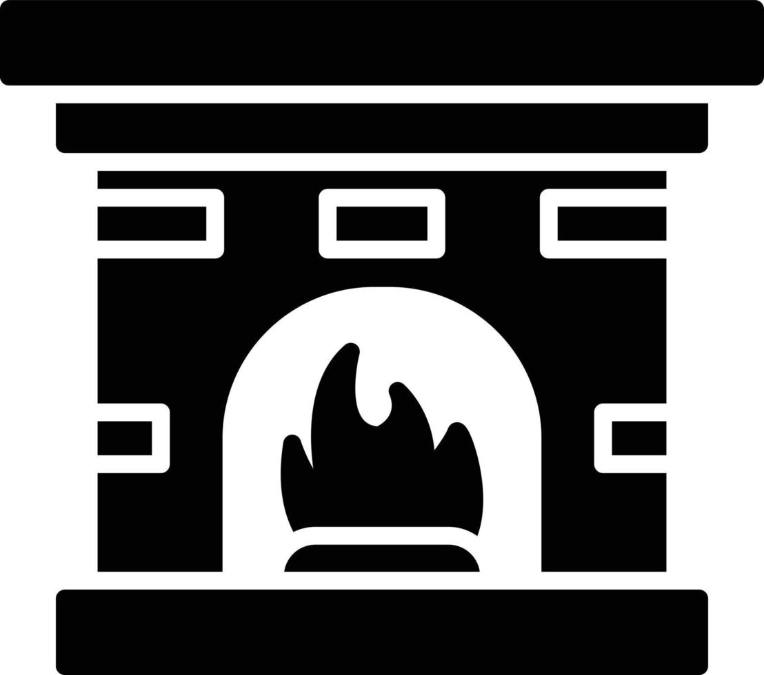 Fireplace Glyph Icon vector