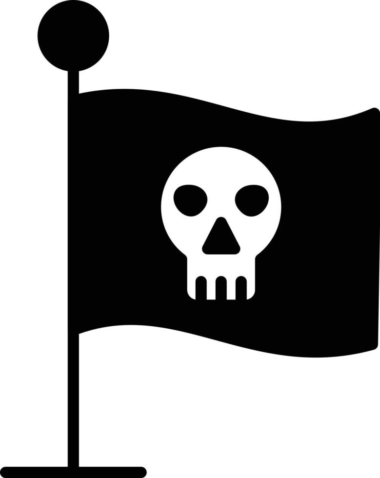 Pirate Flag Glyph Icon vector