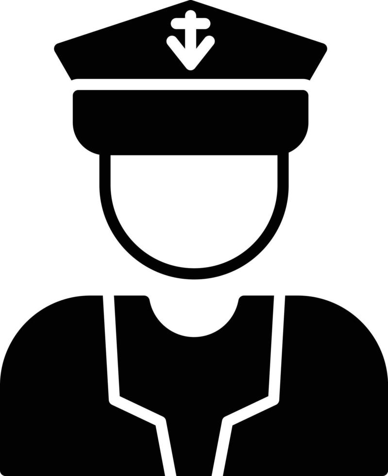 Captain Glyph Icon vector