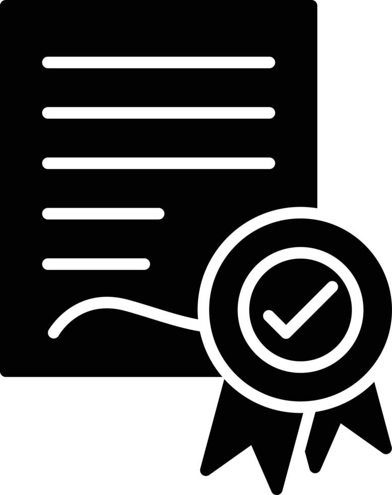 Certificate Glyph Icon vector