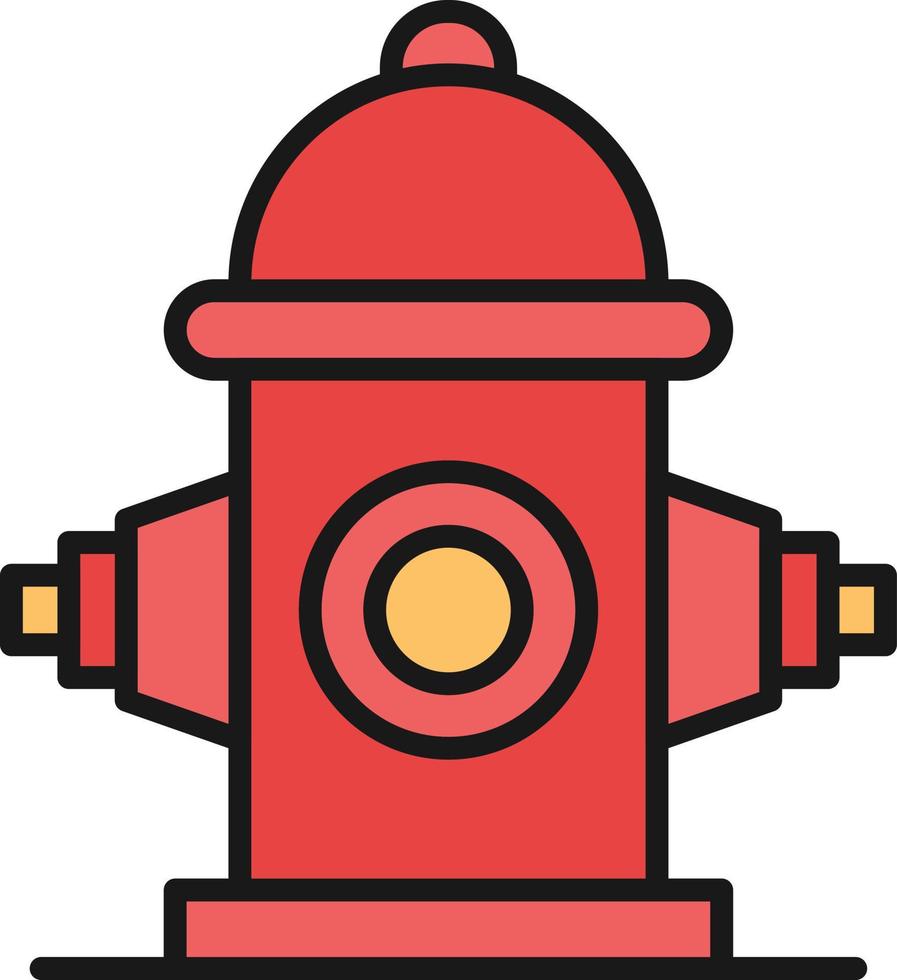 Fire Hydrant Line Filled vector