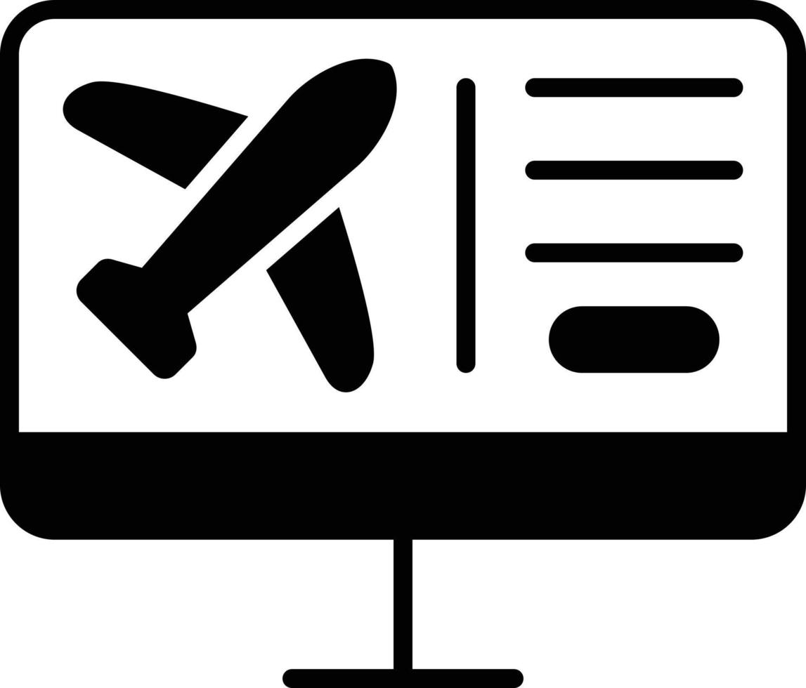 Online Booking Glyph Icon vector