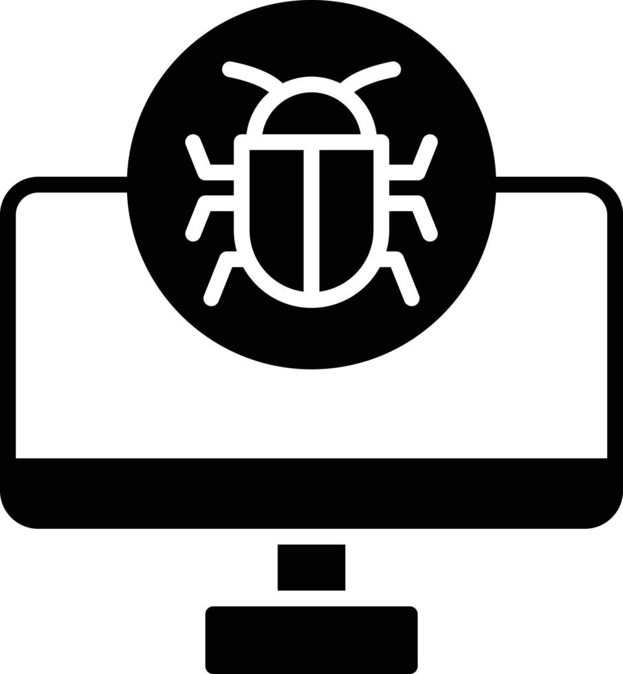 Virus Lcd Glyph Icon vector