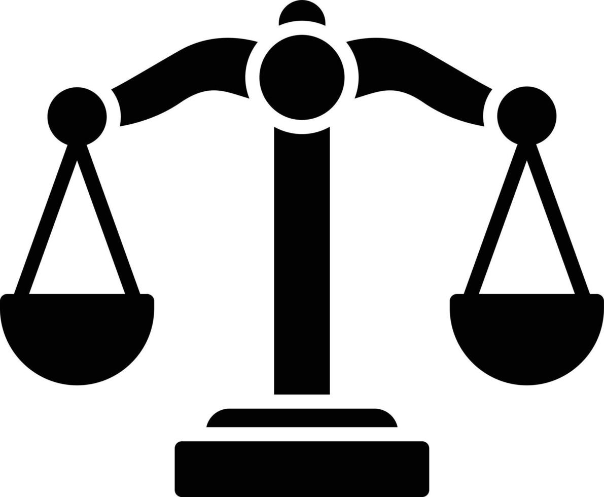 Justice Scale Glyph Icon vector