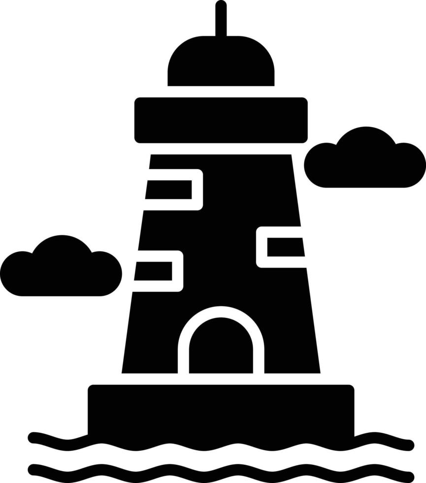 icono de glifo de faro vector