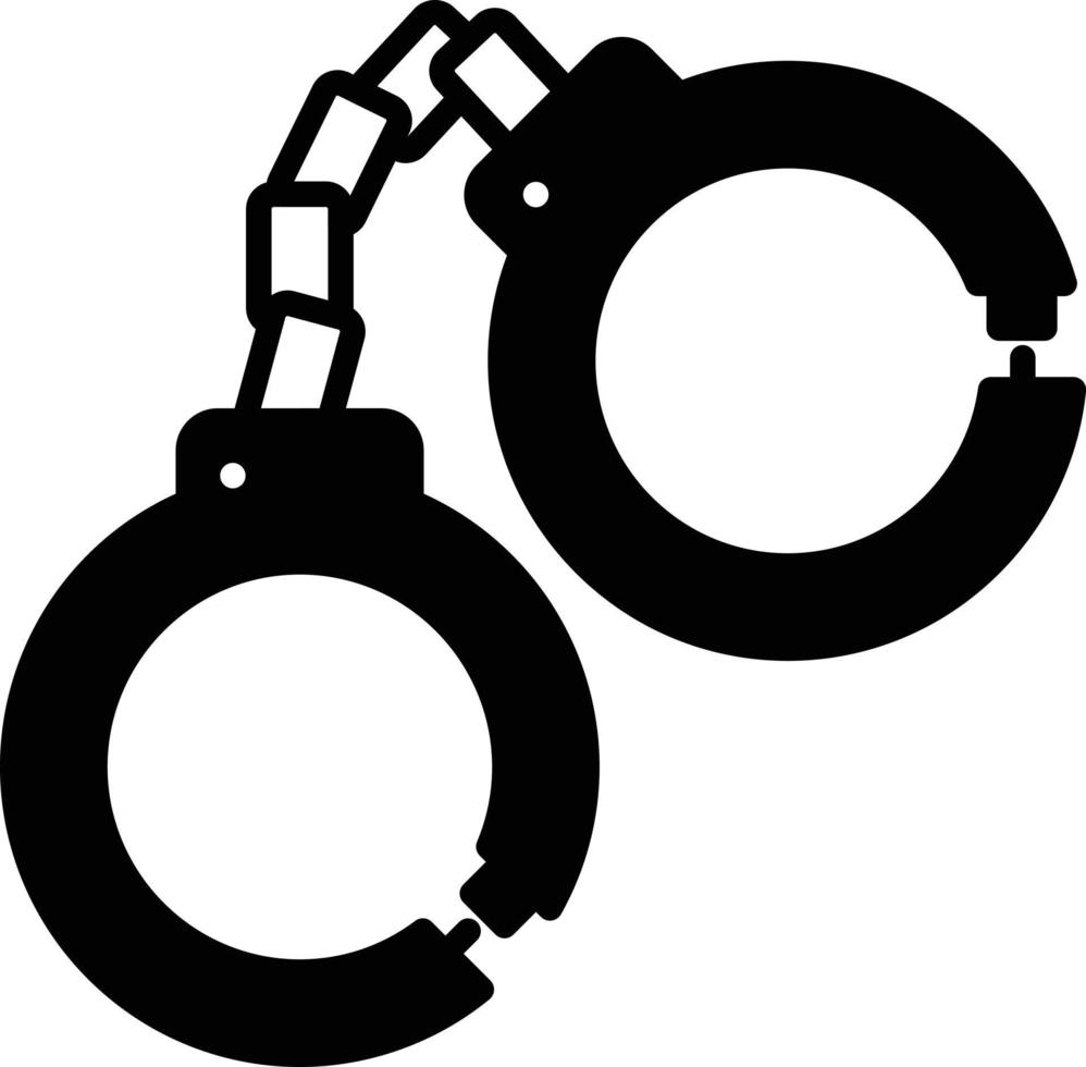 Police Handcuffs Glyph Icon vector