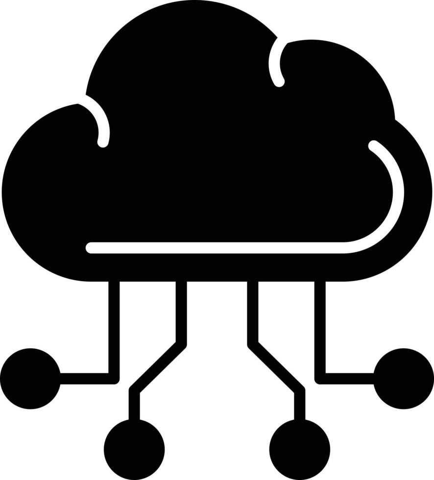 Cloud Computing Glyph Icon vector