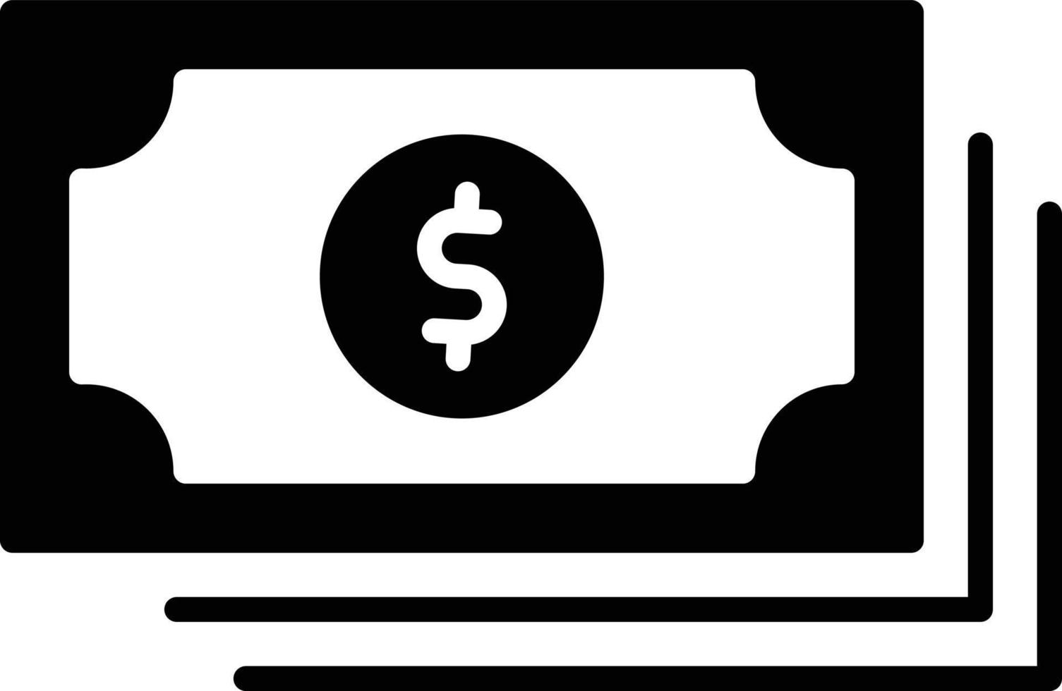 Dollar Note Glyph Icon vector