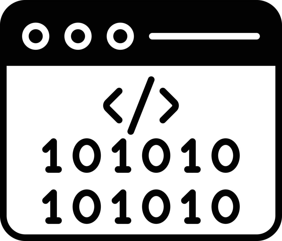 icono de glifo de codificación vector
