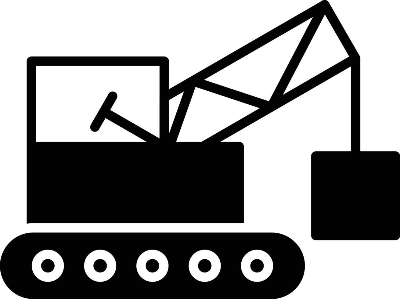 Crane Lifting Glyph Icon vector