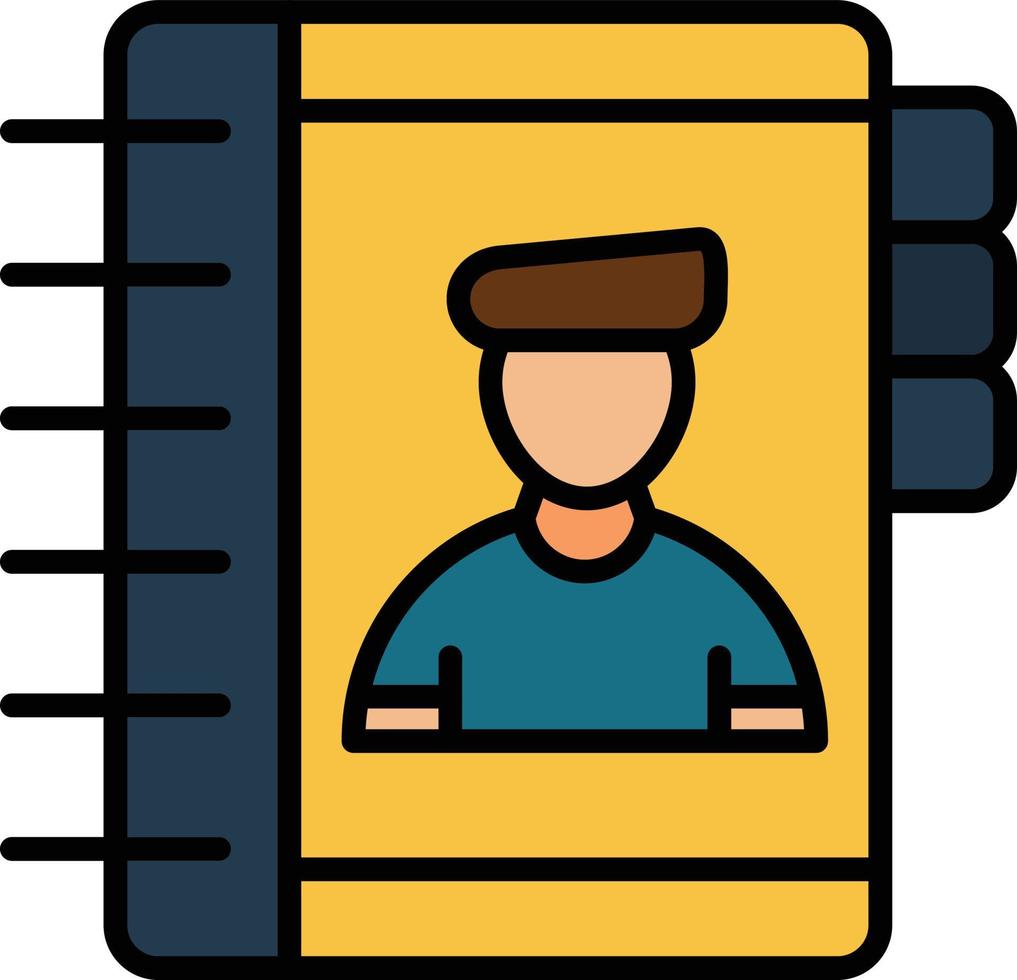 Contact Book Line Filled vector