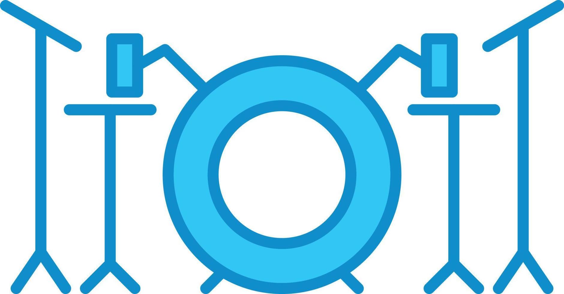 Drum Set Line Filled Blue vector
