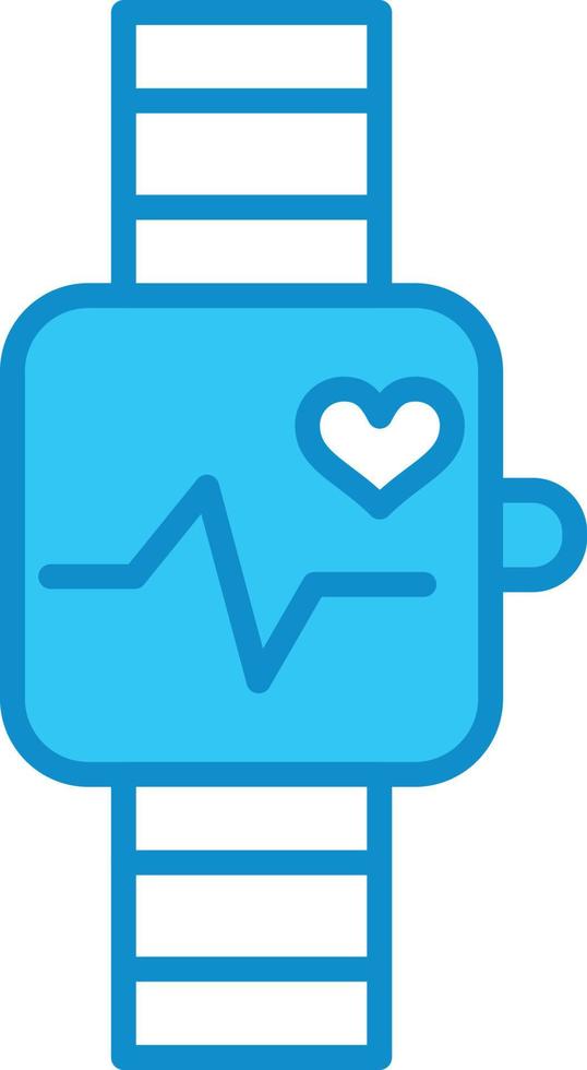 Smart Watch Line Filled Blue vector