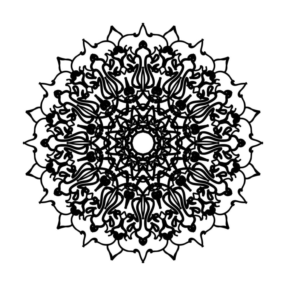 Hand drawn frame with mandala. decoration in ethnic oriental doodle ornaments. vector
