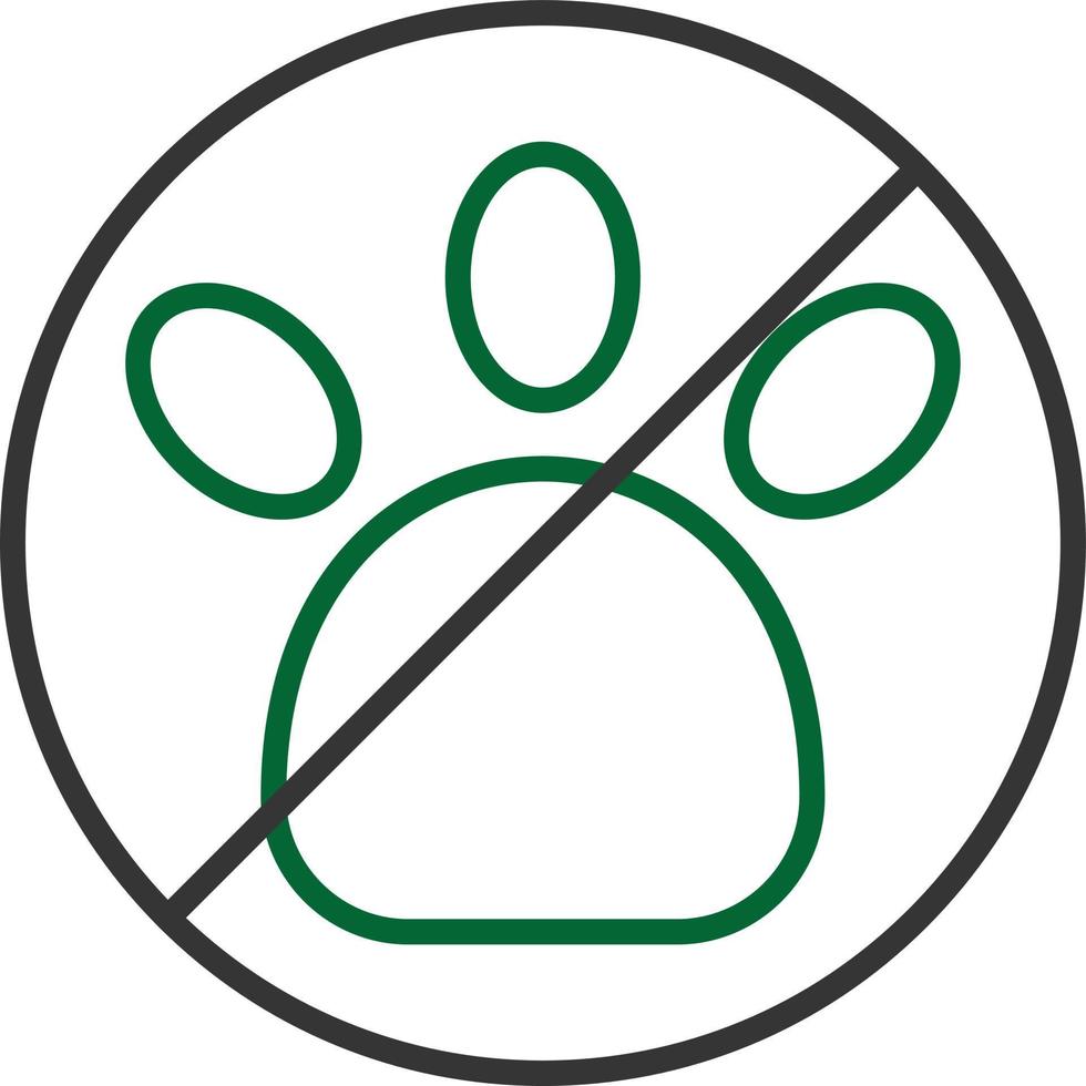 No Pets Allowed Line Two Color vector