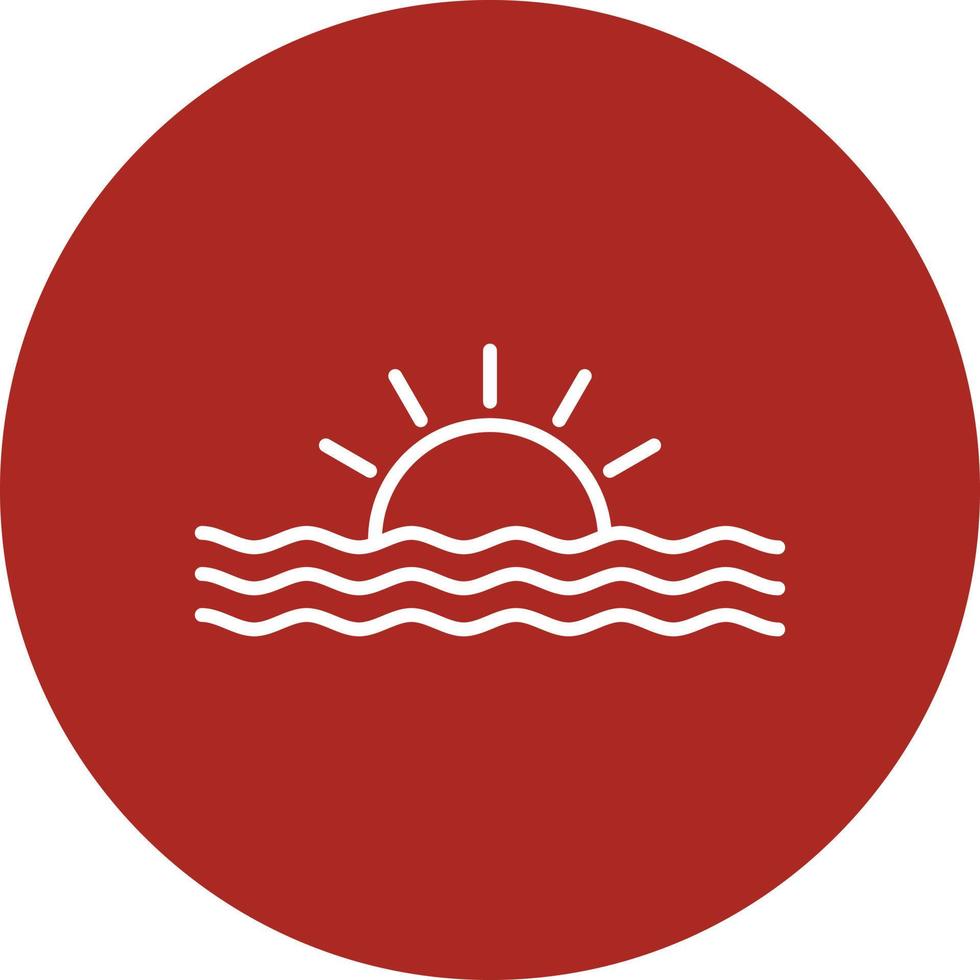 Sunset Line Circle Multicolor vector