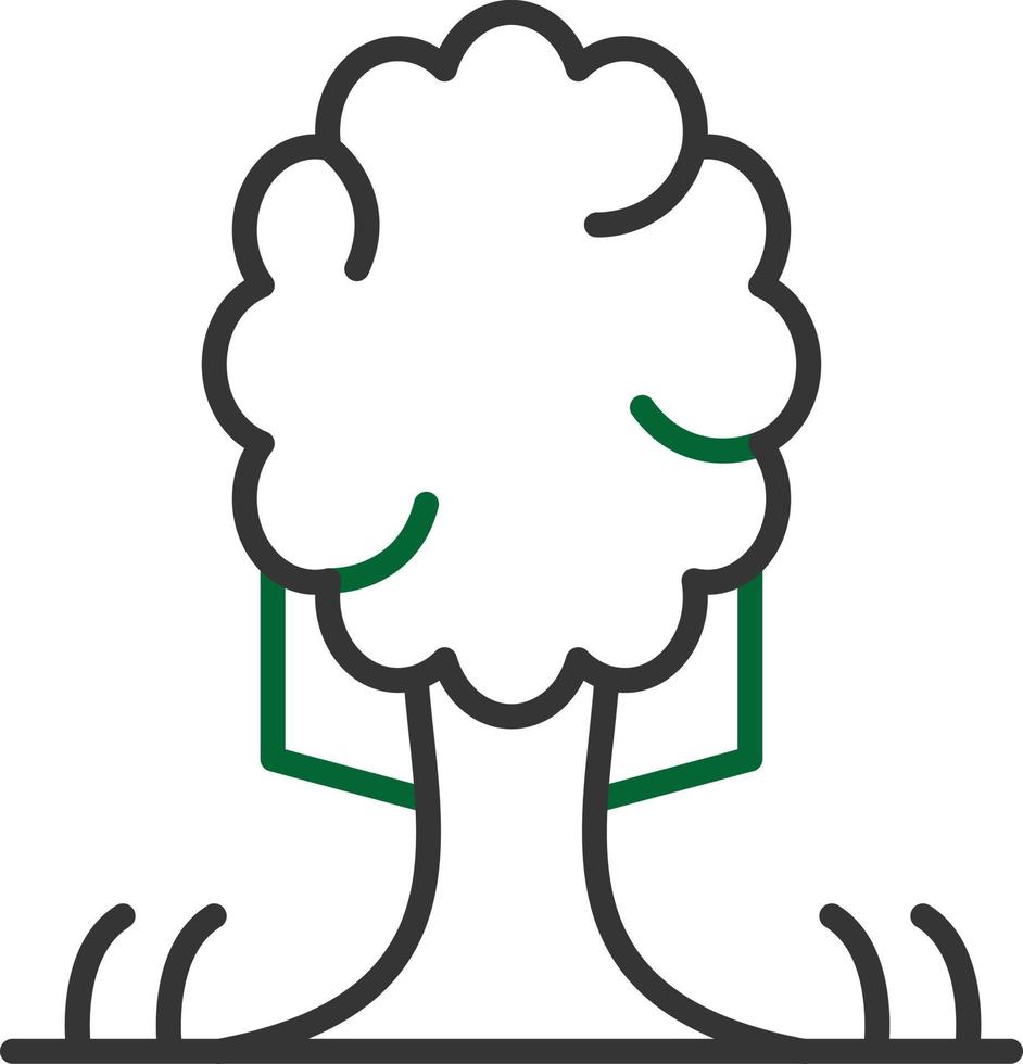 Tree Line Two Color vector