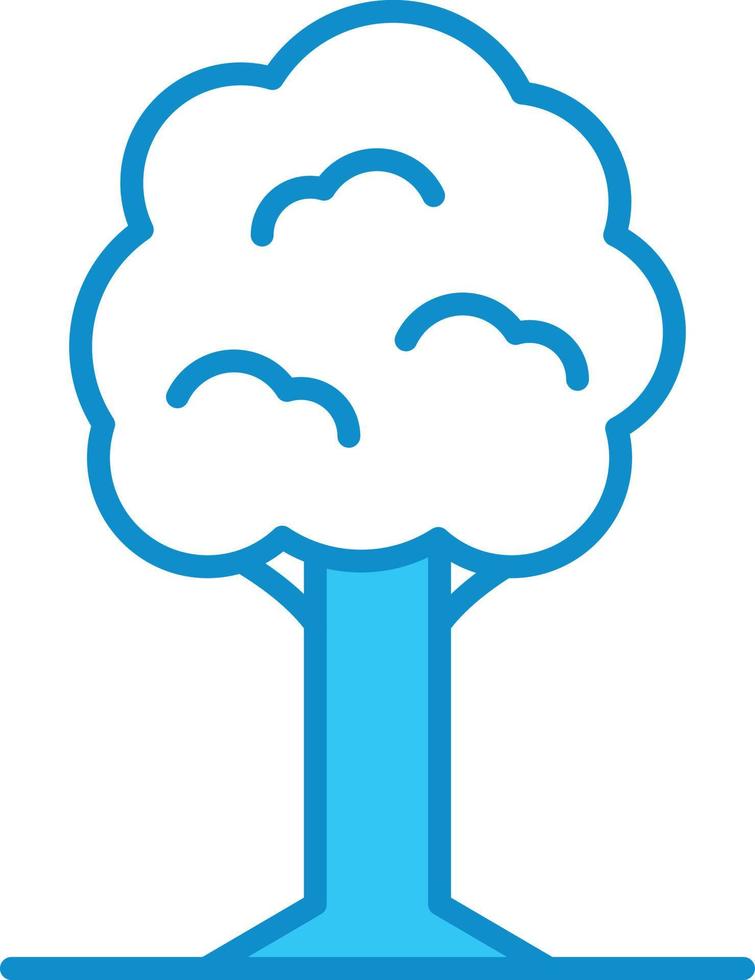 Tree Line Filled Blue vector