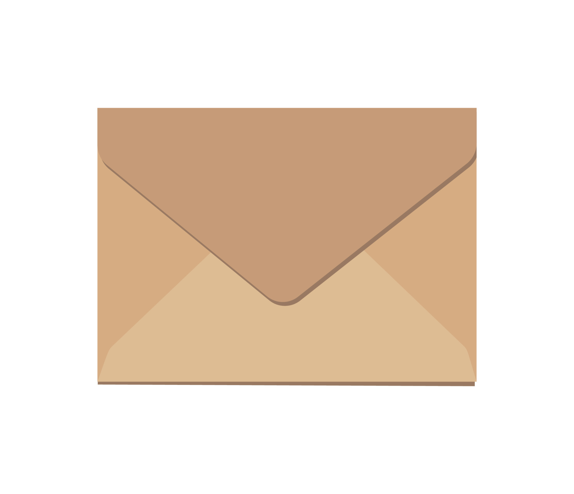 Craft paper vector close envelope, isolated on white background