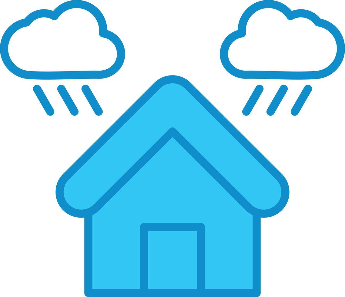 Shelter Line Filled Blue vector