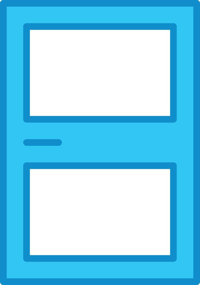 Door Line Filled Blue vector
