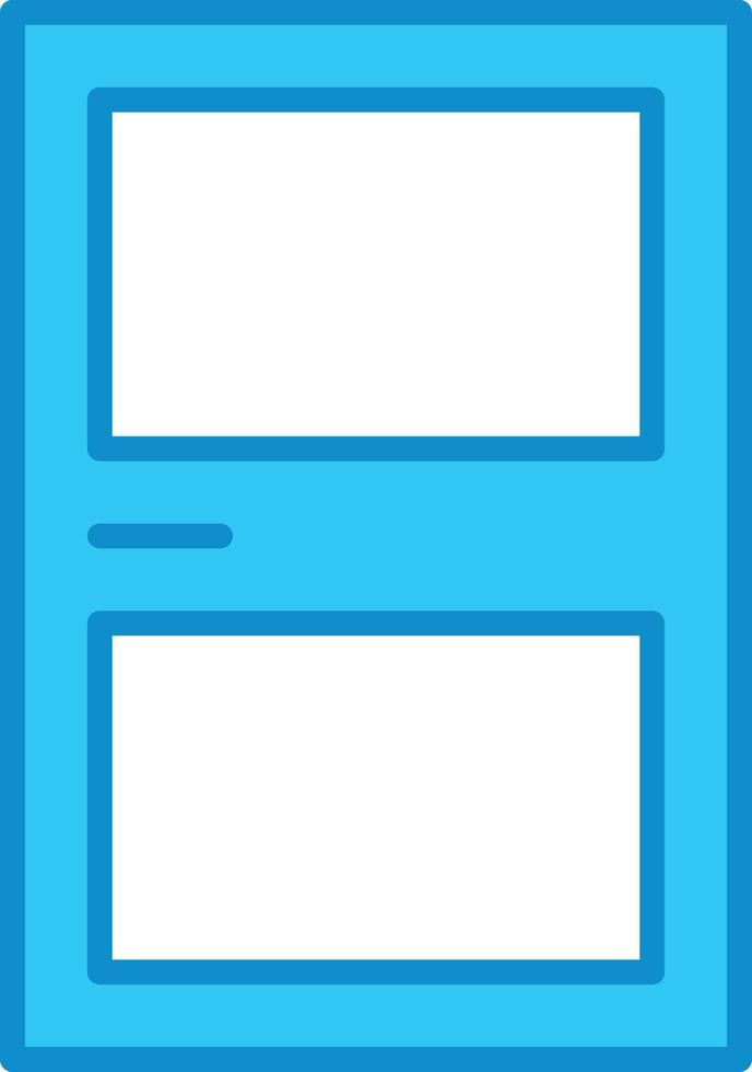 Door Line Filled Blue vector