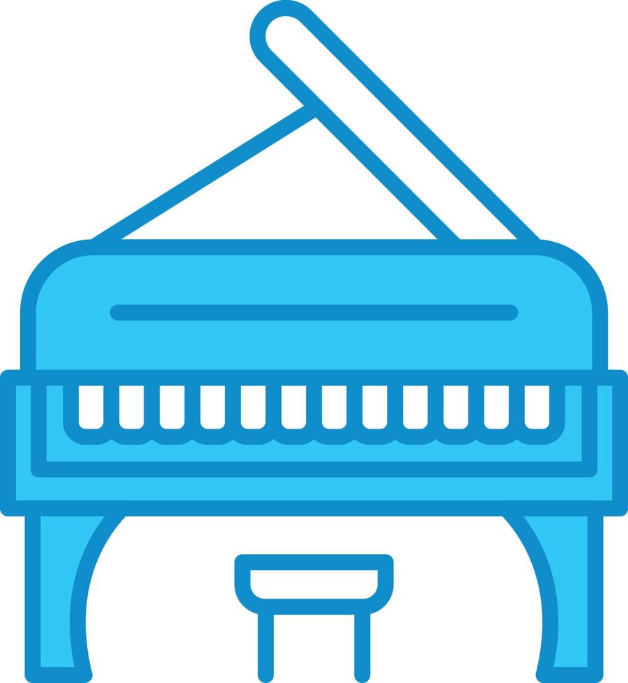 Piano Line Filled Blue vector