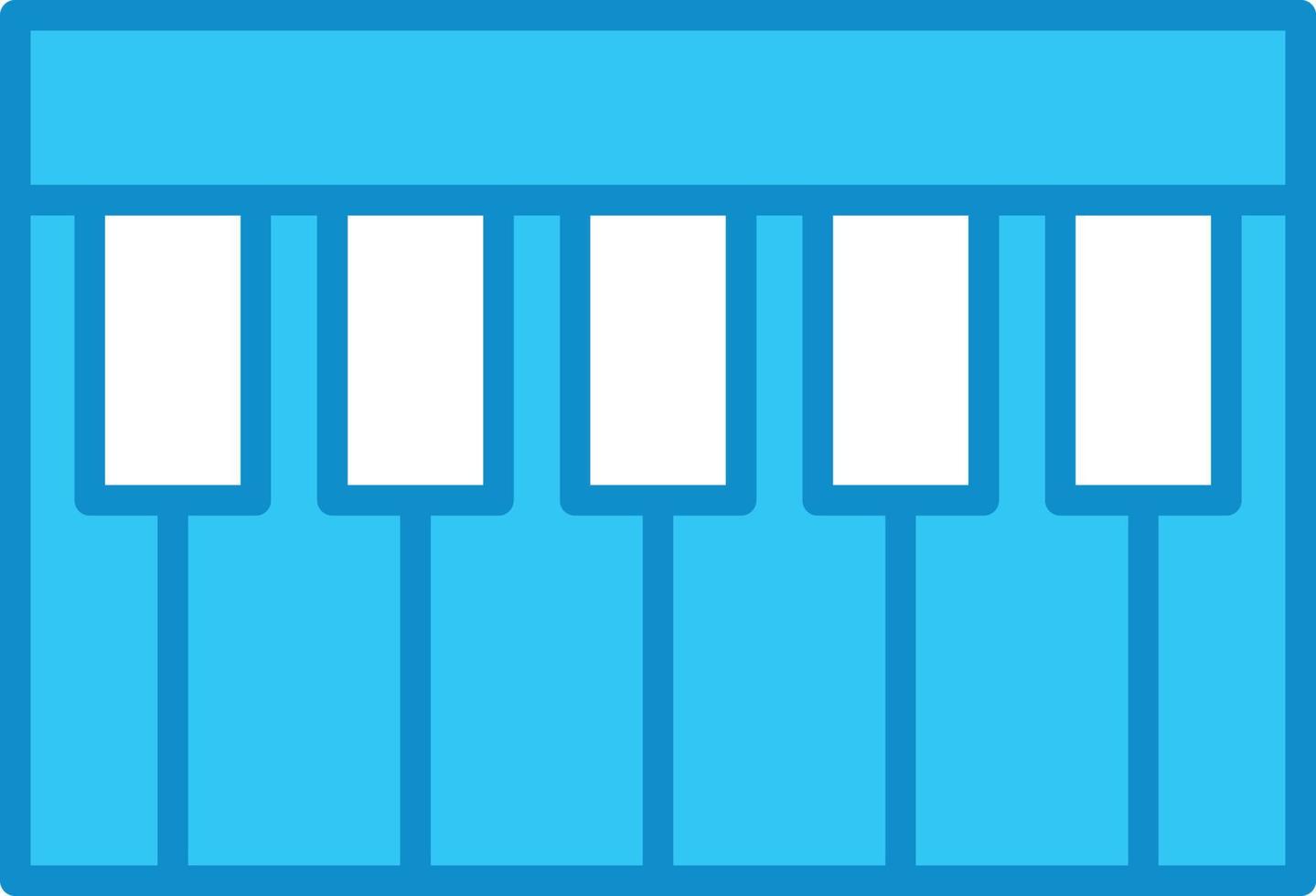 Piano Line Filled Blue vector