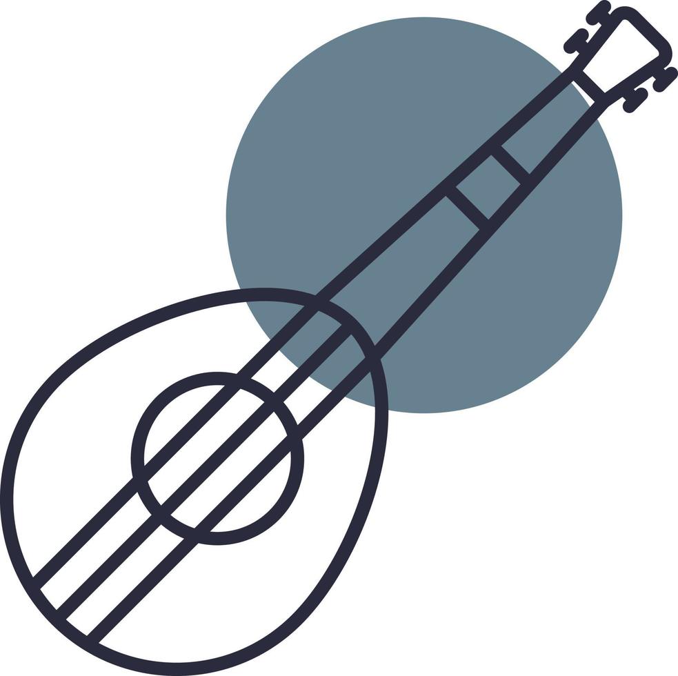 Mandolin Line Sesa Circle Icon vector