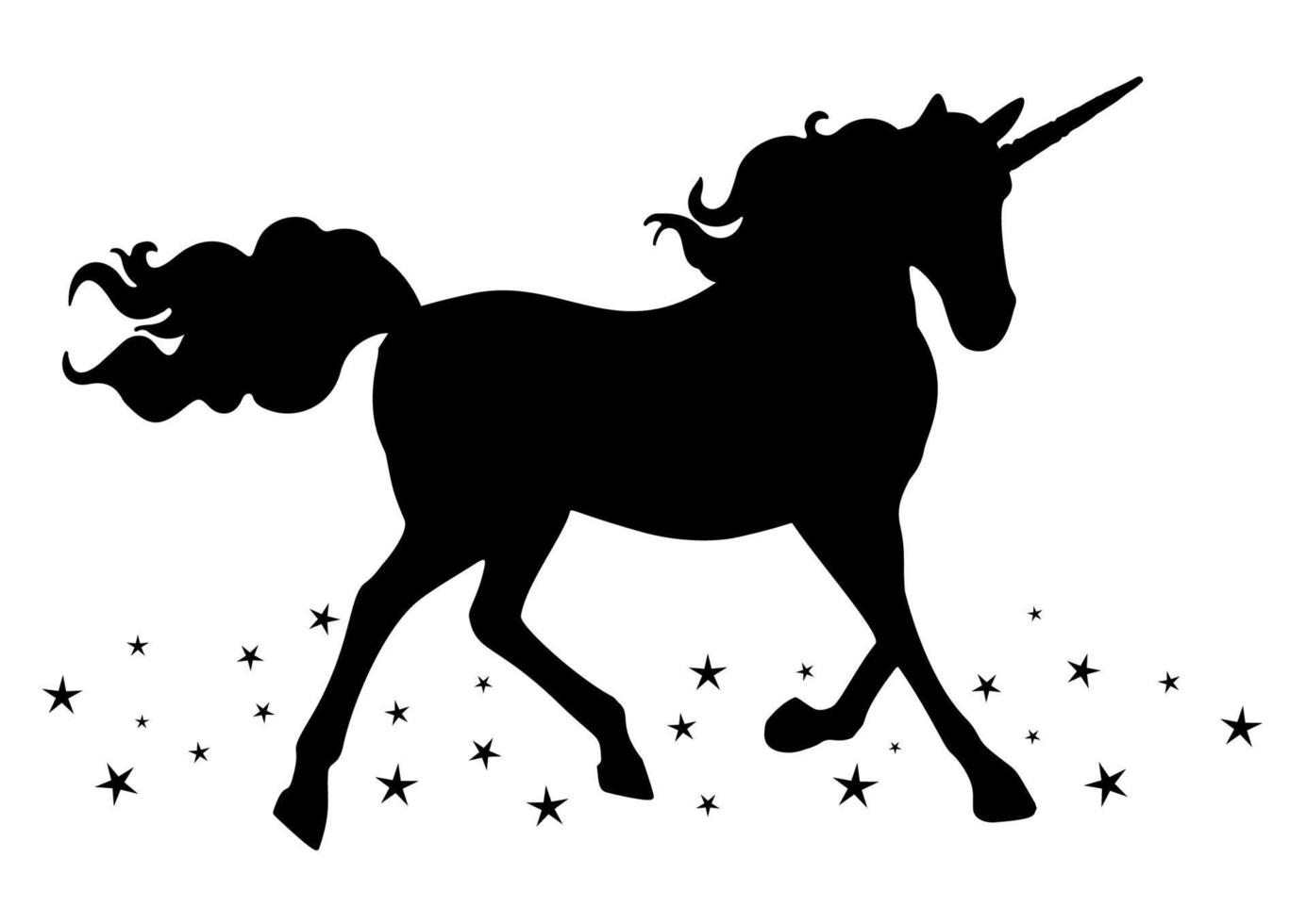 silhouette of a fantasy unicorn vector