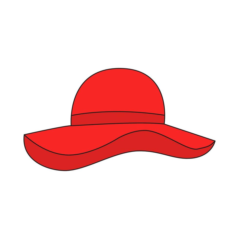 sombrero rojo impresionante en estilo moderno sobre fondo blanco. ropa de cabeza. vector