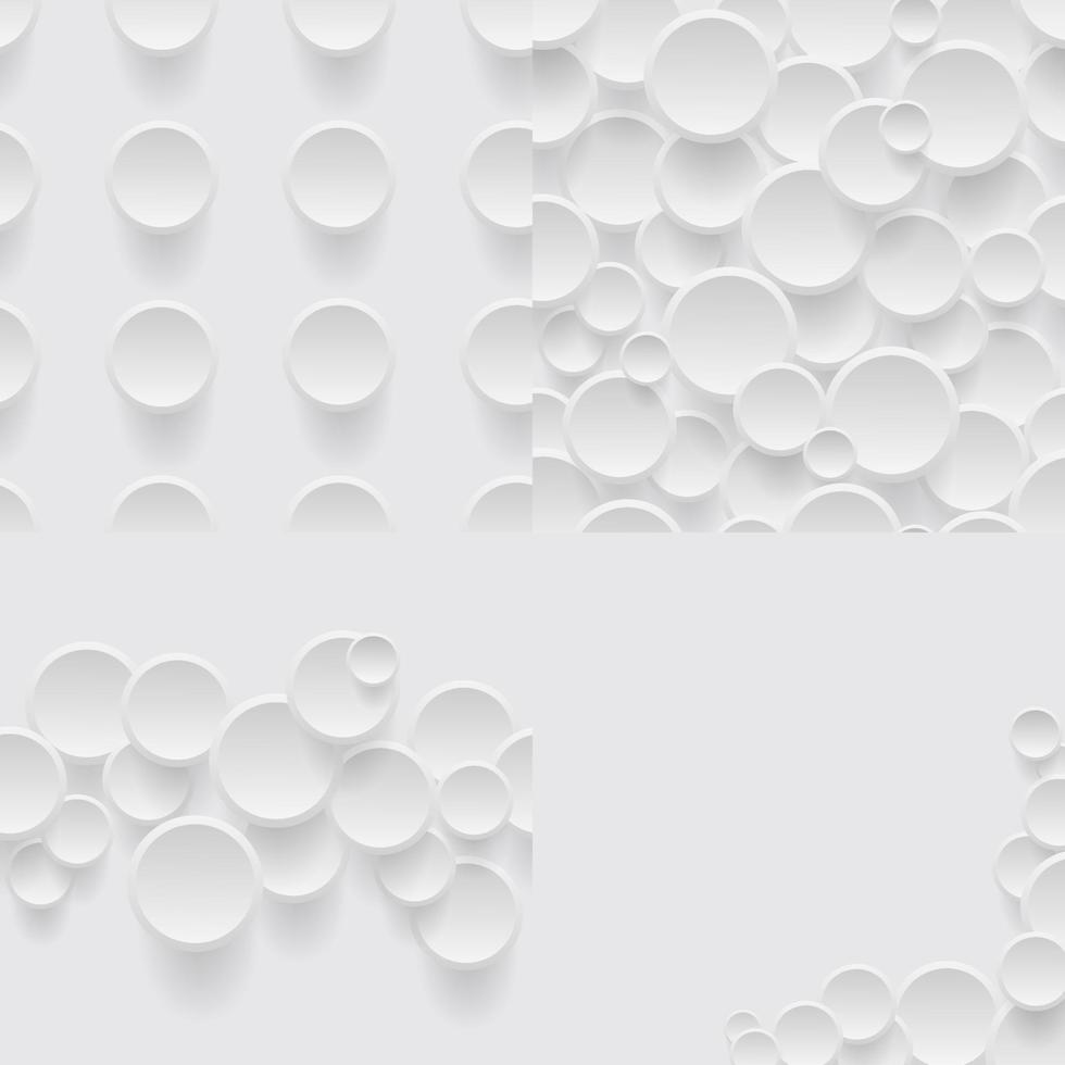 A set of geometric patterns and backgrounds.Gray 3d backgrounds vector