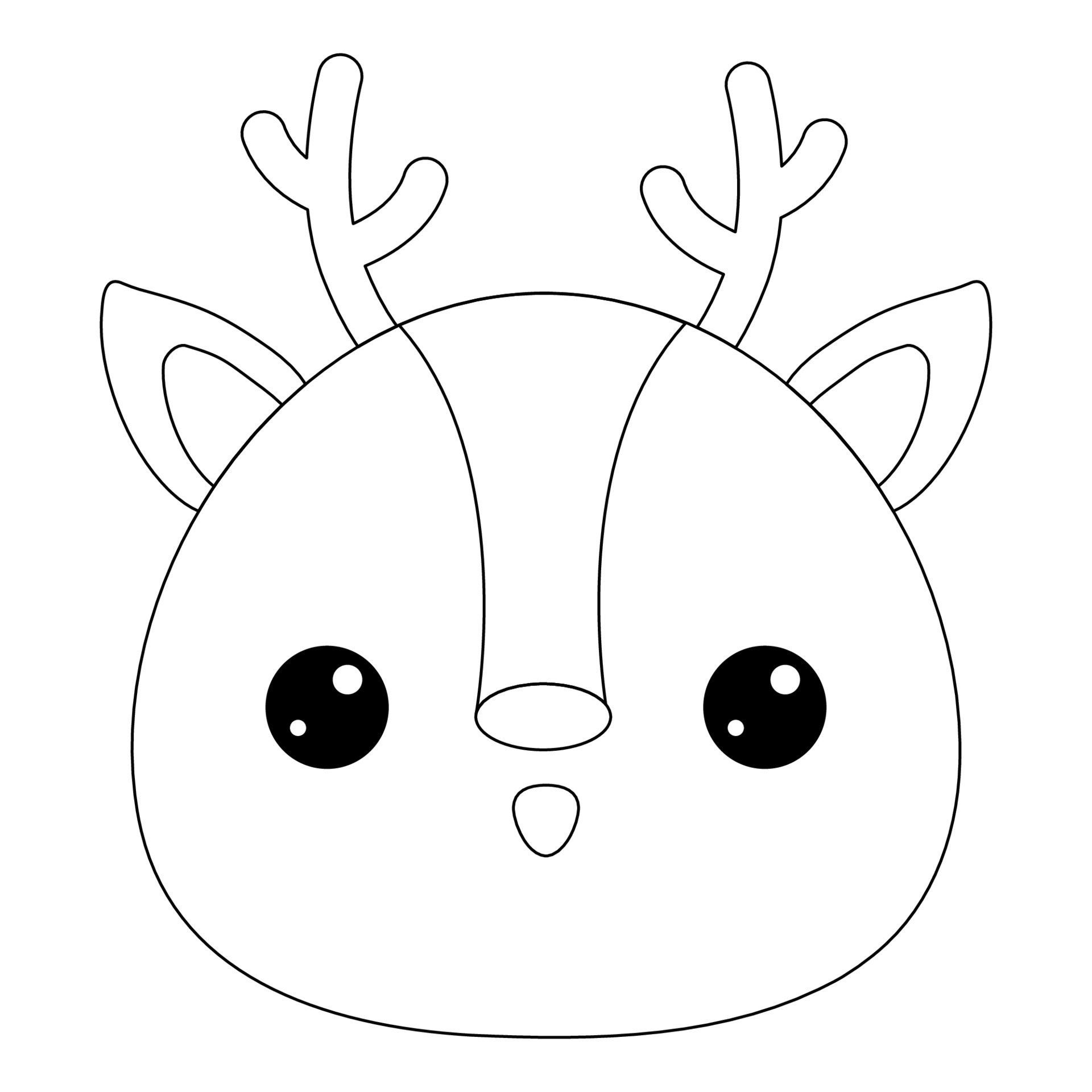 The head of a cartoon animal. Deer's head. Contour drawing. Cute cartoon  deer. Educational coloring book with animals for preschool and kindergarten  children 9866007 Vector Art at Vecteezy