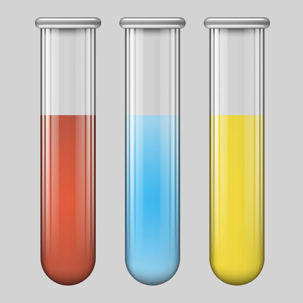 A test tube with a colored liquid.Transparent flask .Glass objects.Vector illustration vector