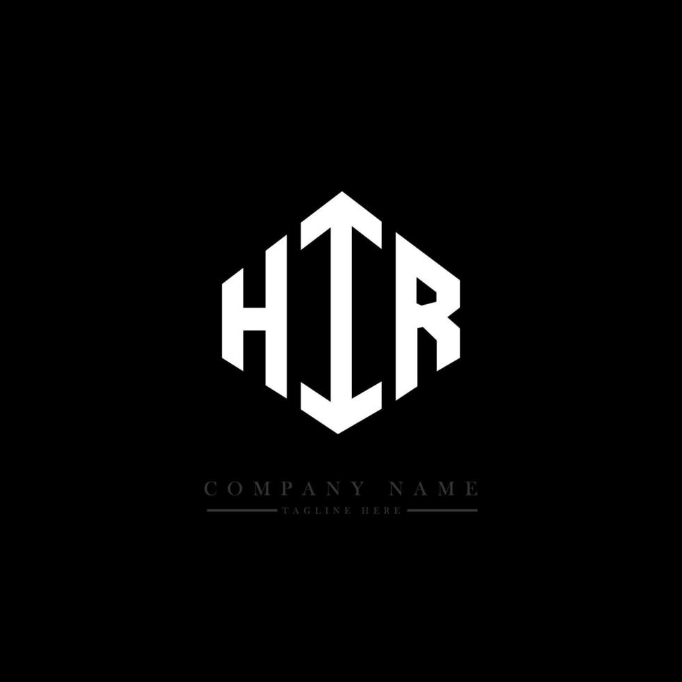 HIR letter logo design with polygon shape. HIR polygon and cube shape logo design. HIR hexagon vector logo template white and black colors. HIR monogram, business and real estate logo.