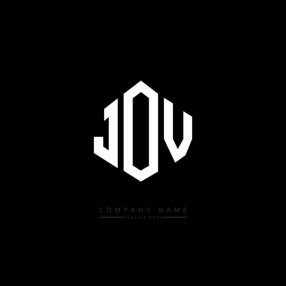 diseño de logotipo de letra jov con forma de polígono. jov polígono y diseño de logotipo en forma de cubo. jov hexágono vector logo plantilla colores blanco y negro. monograma jov, logotipo empresarial y inmobiliario.