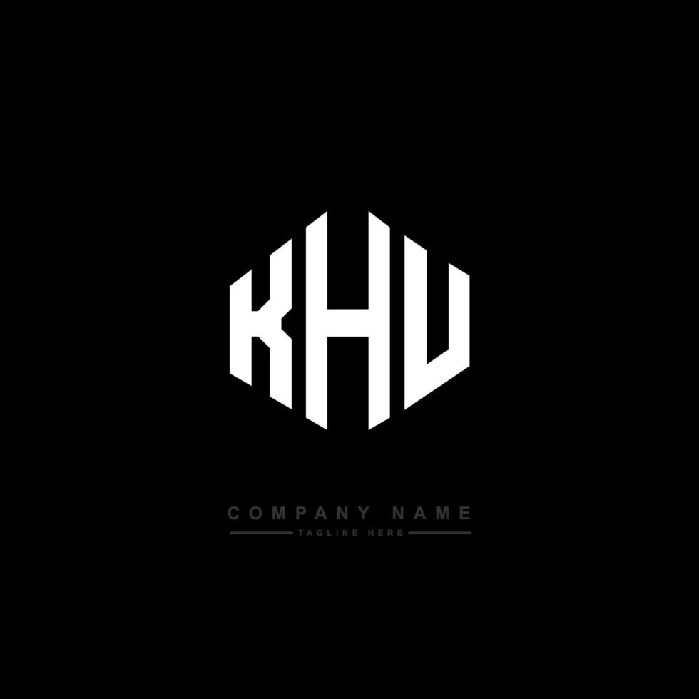 diseño de logotipo de letra khu con forma de polígono. diseño de logotipo en forma de cubo y polígono khu. khu hexágono vector logo plantilla colores blanco y negro. monograma khu, logotipo comercial y inmobiliario