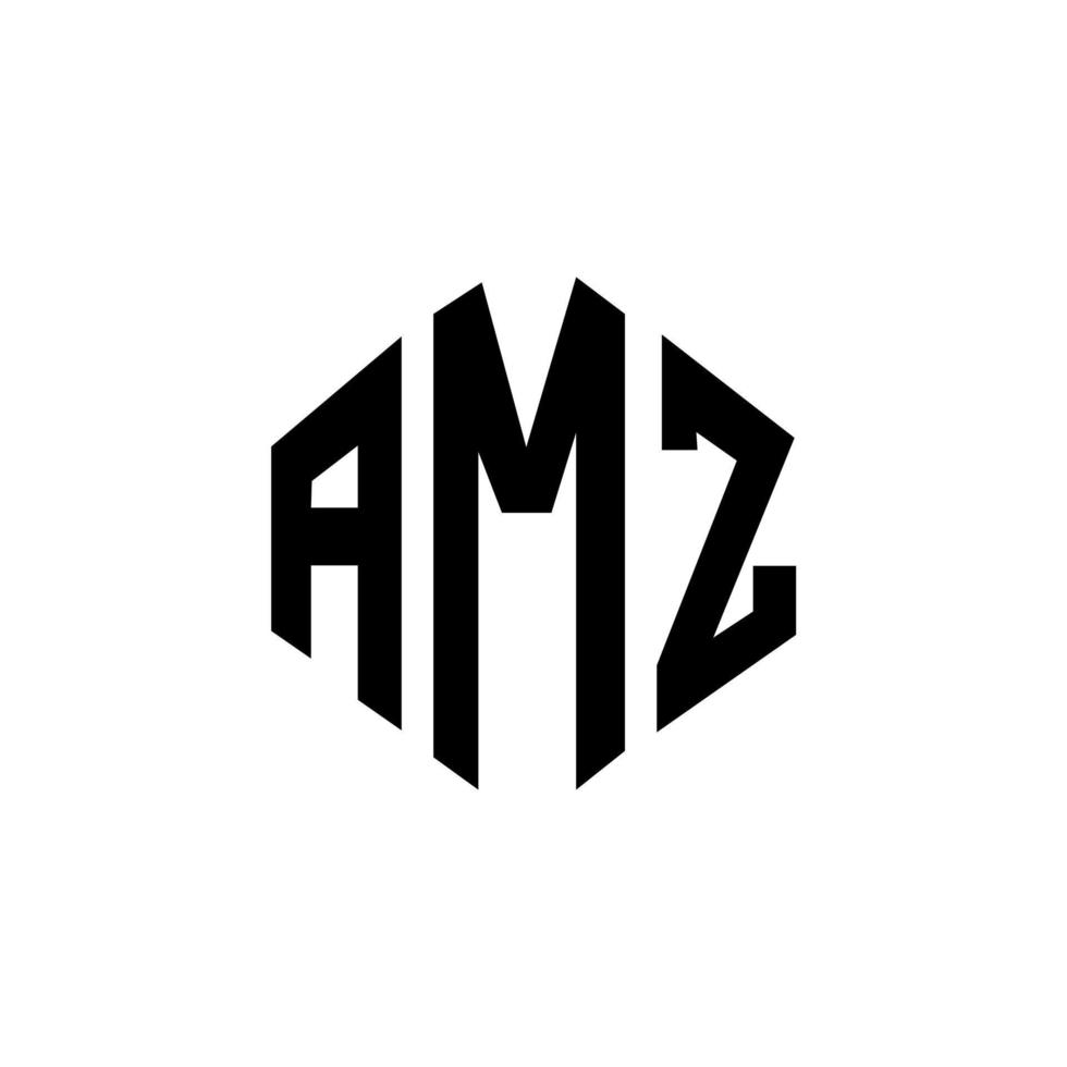 AMZ letter logo design with polygon shape. AMZ polygon and cube shape logo design. AMZ hexagon vector logo template white and black colors. AMZ monogram, business and real estate logo