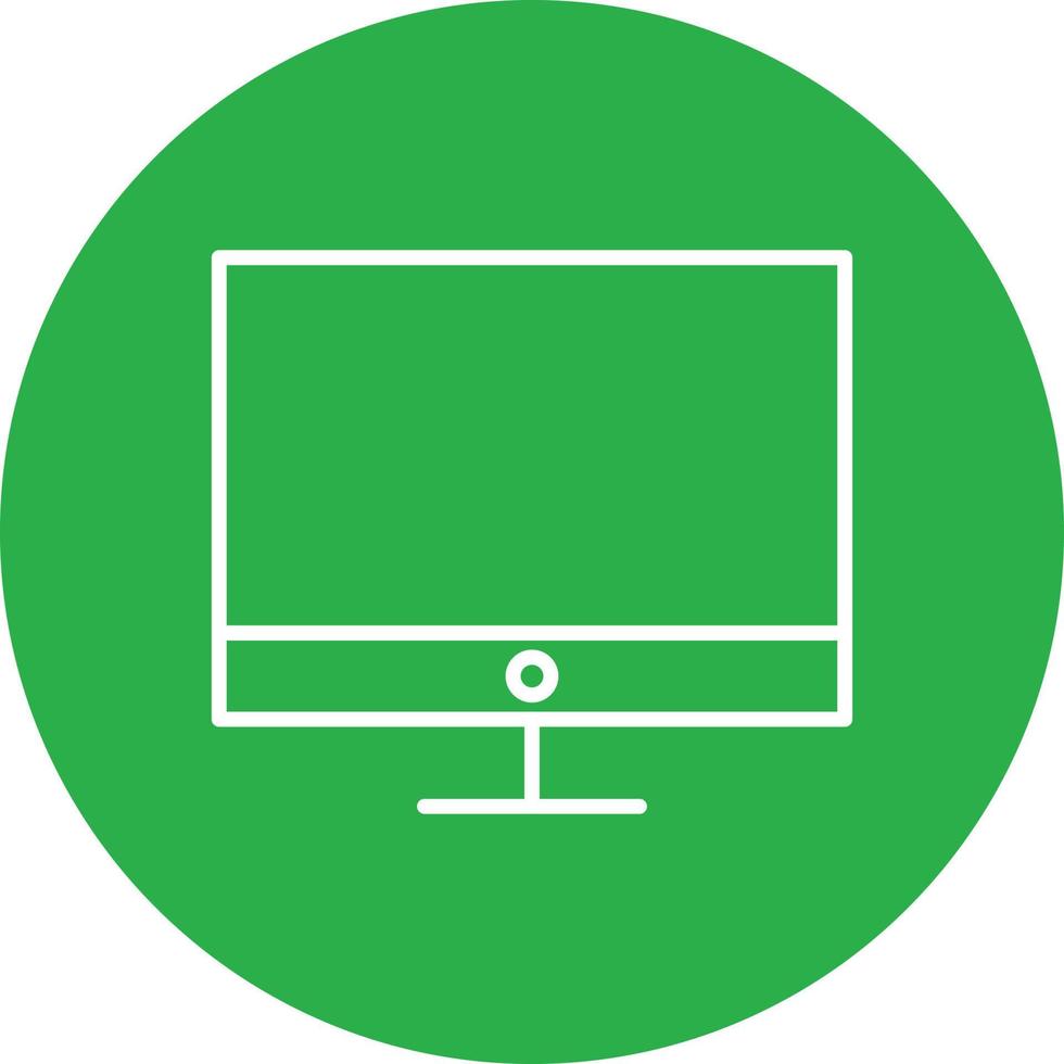 Monitor Line Circle Multicolor vector