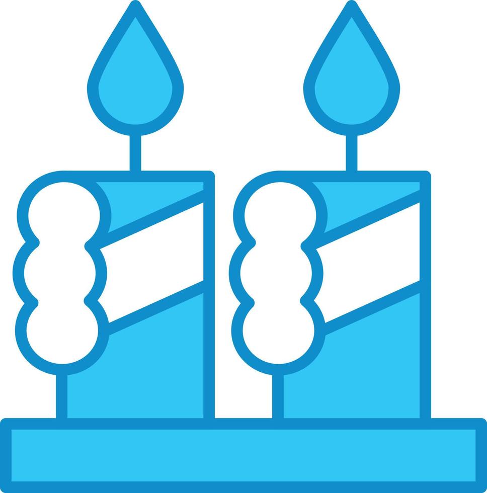 Candles Line Filled Blue vector