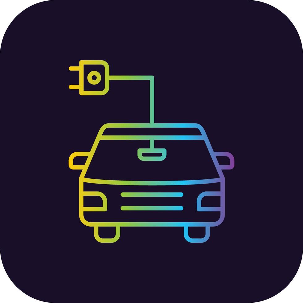 Electric Car Gradient Icon vector