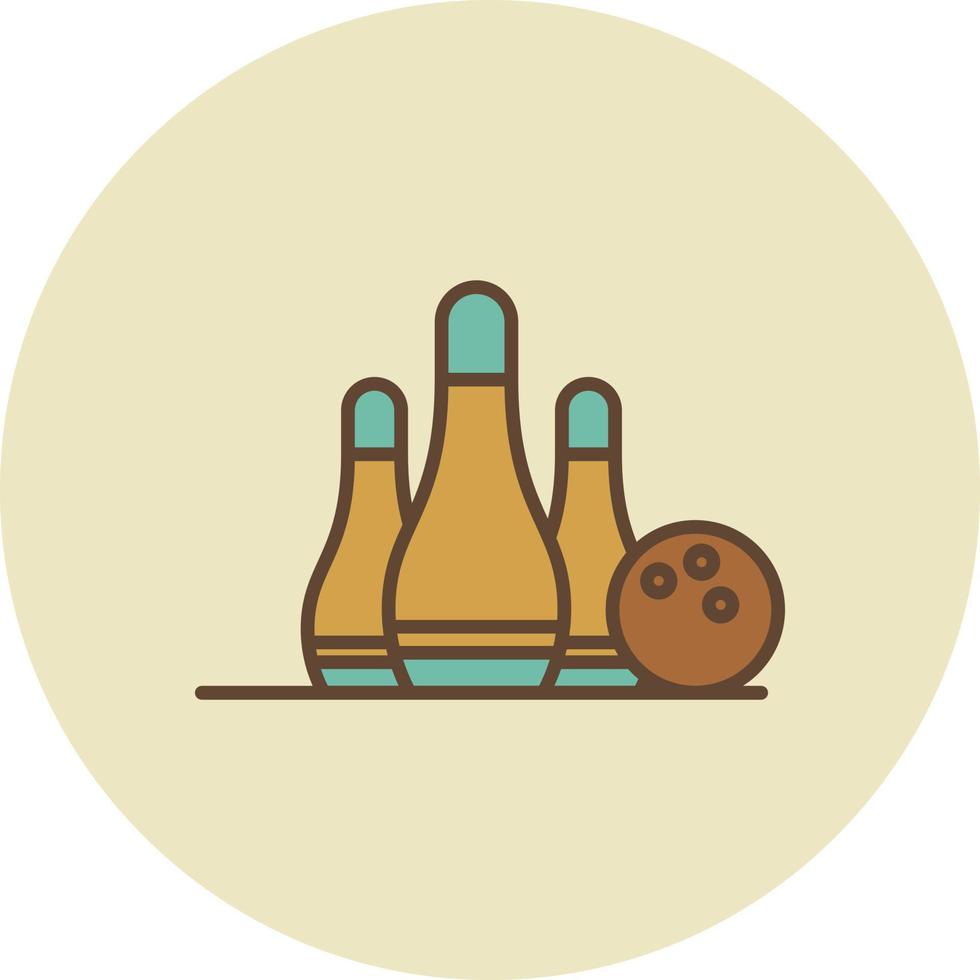 Bowling Filled Retro vector