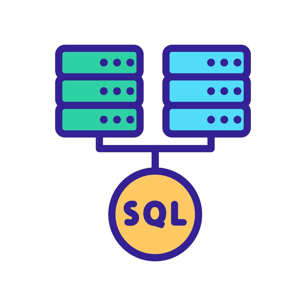 the database is an icon vector. Isolated contour symbol illustration vector