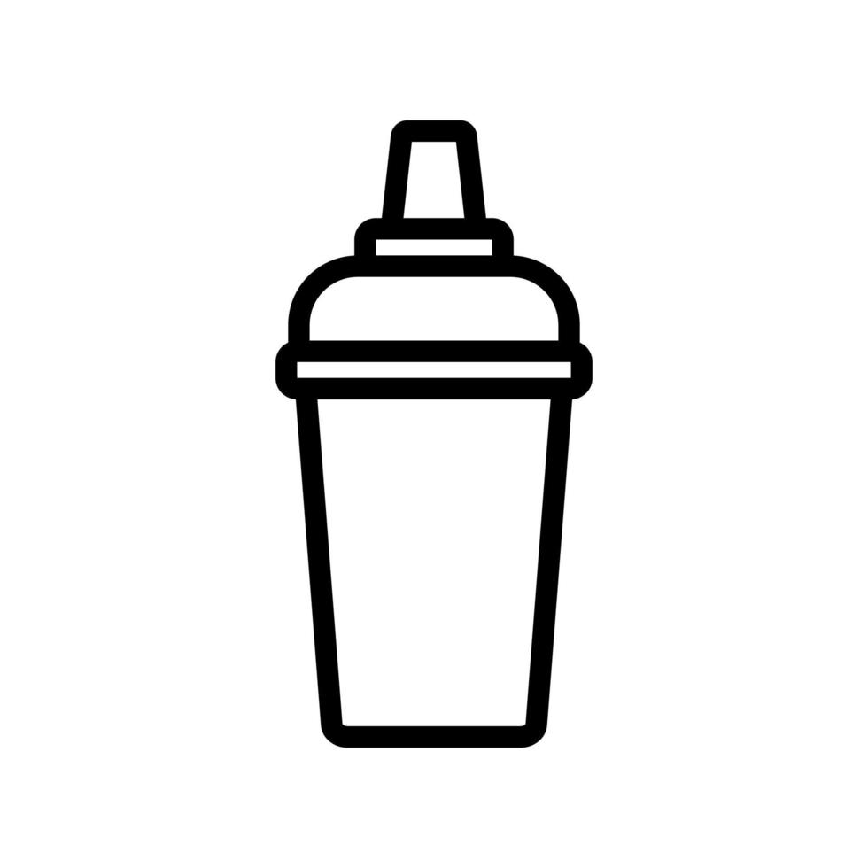 glass shaker with integrated tube for convenience icon vector outline illustration