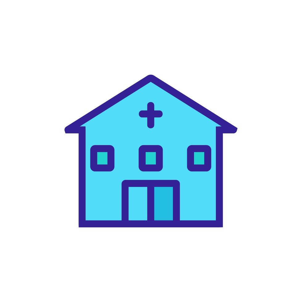 christian architectural building icon vector outline illustration