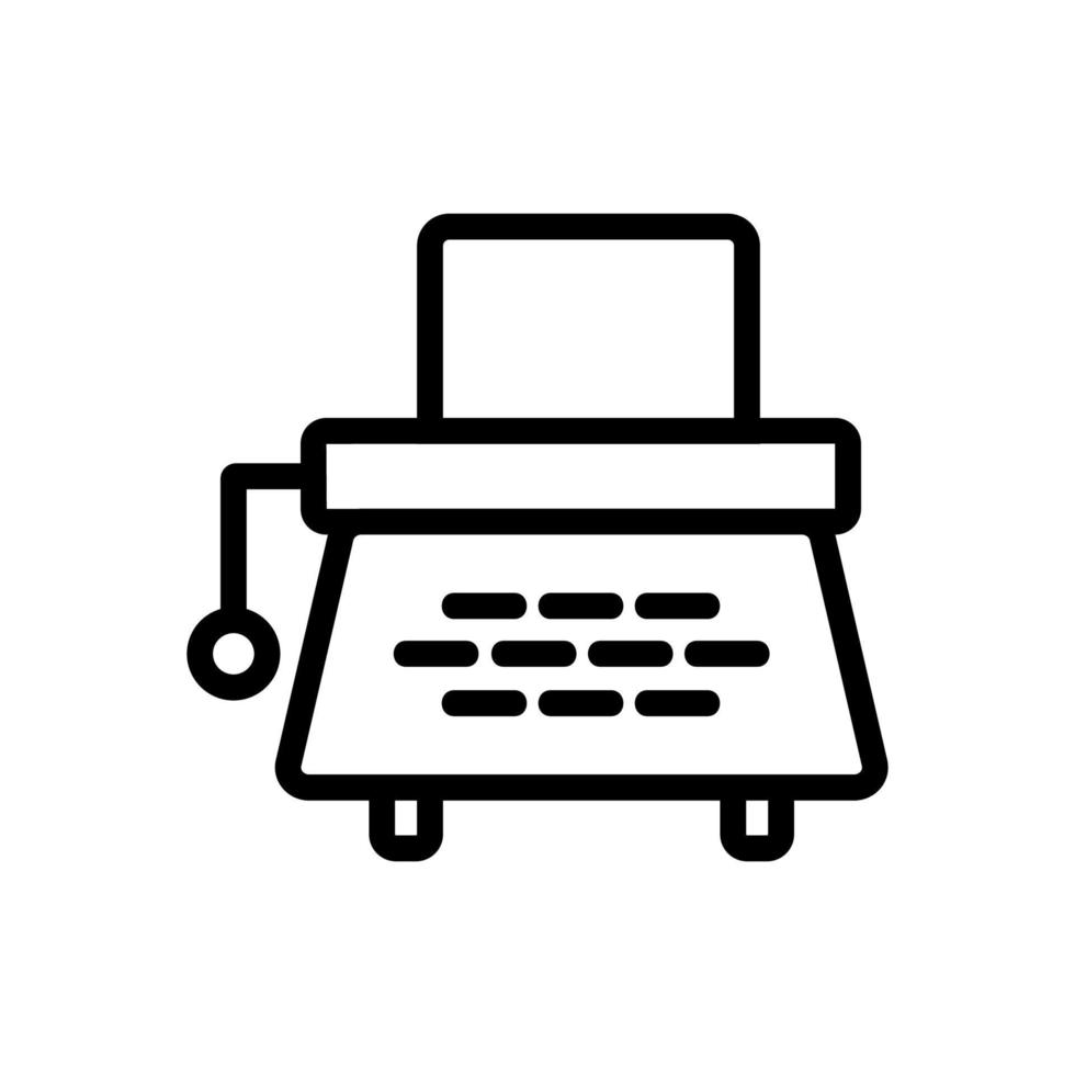 typewriter icon vector. Isolated contour symbol illustration vector