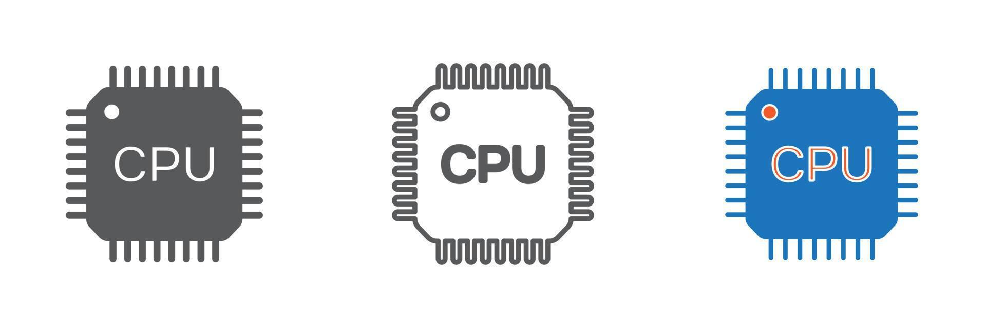 vector de icono de cpu. icono de procesador ilustración vectorial