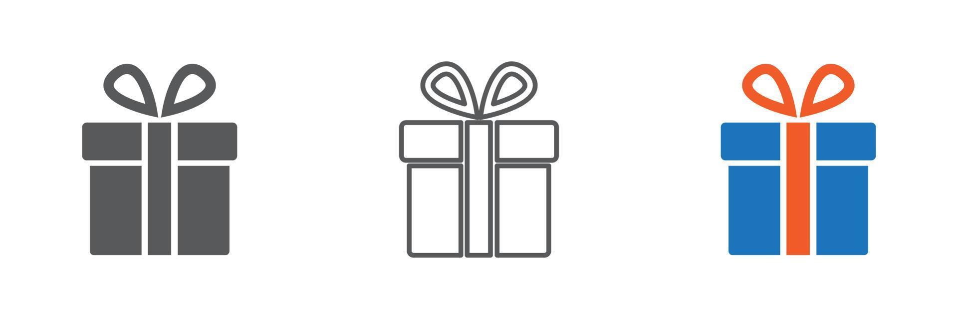 vector de icono de caja de regalo. ilustración de vector de icono de regalo