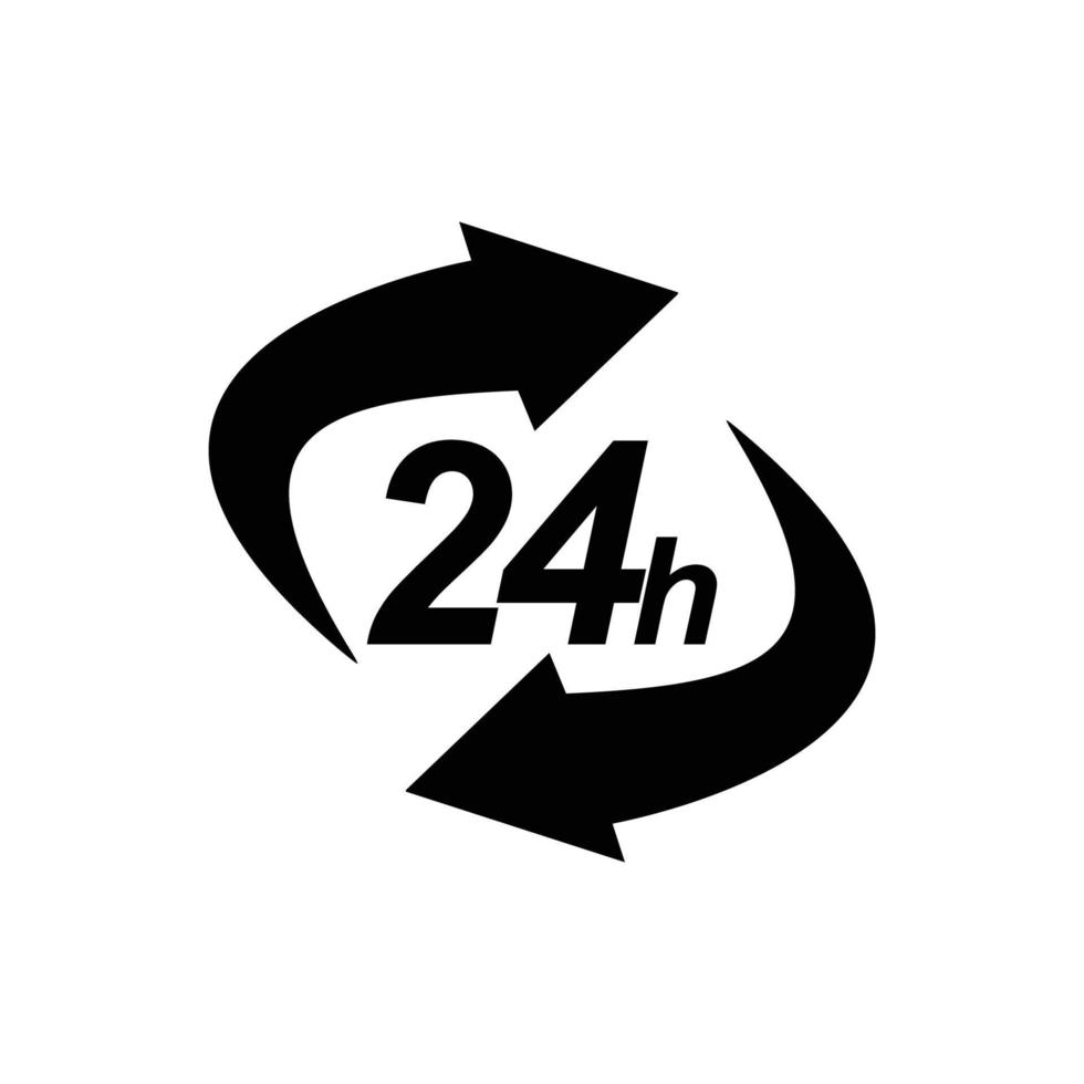 24 hours icon vector. 24 hours icon vector illustration