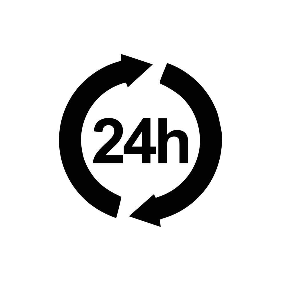 24 hours icon vector. 24 hours icon vector illustration